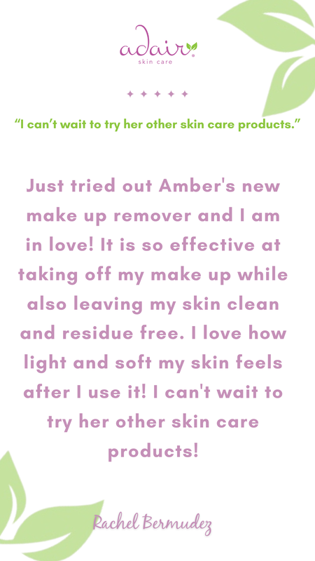 Just tried out Amber's new make up remover and I am in love! It is so effective at taking off my make up while also leaving my skin clean and residue free. I love how light and soft my skin feels after I use it! I can't wait to try her other skin care products!